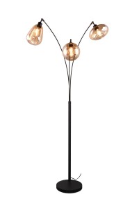 Lampa stojąca Lumina Trio 3xE14 10W Czarny mat Bursztynowy.