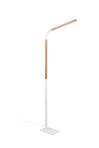 Lampa stojąca Norris Trio 1xLED zintegrowany 14W Biały Drewno Metal.