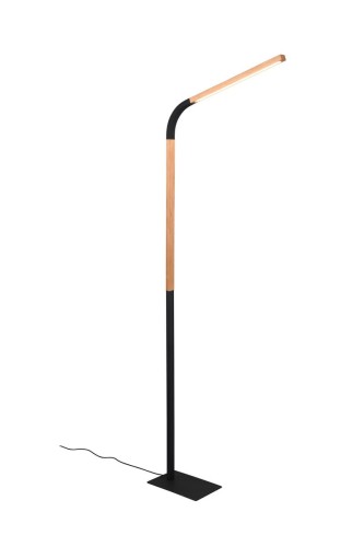 Lampa stojąca Norris 445210132 Trio 1xLED zintegrowany 14W Czarny / Drewno Metal / Drewno