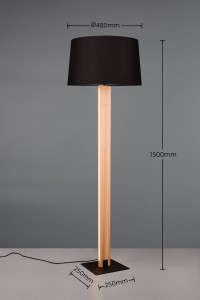 Lampa stojąca Rahul Trio 1xE27 40W Czarny mat Metal / Tkanina.