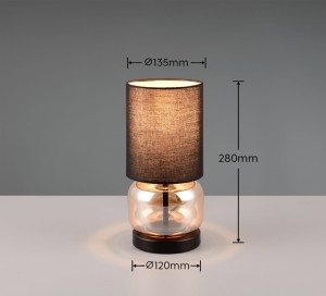 Lampa stojąca Elio Trio 1xE27 40W Czarny mat Metal/Szkło/Tkanina.