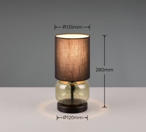 Lampa stojąca Elio Trio 1xE27 40W Czarny mat Metal / Szkło / Tkanina wymiary 135x120x280 mm.