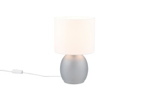 Lampa stojąca Vela 517900111 Trio 1xE14 10W Szary / Odcienie szarości Szkło / Tkanina