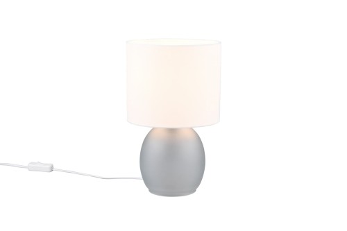 Lampa stojąca Vela 517900111 Trio 1xE14 10W Szary / Odcienie szarości Szkło / Tkanina