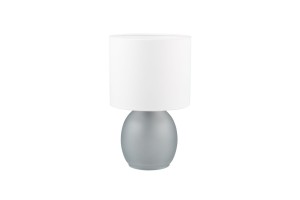 Lampa stojąca Vela Trio 1xE14 10W Szary / Odcienie szarości Szkło / Tkanina.