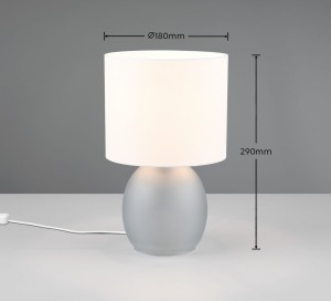 Lampa stojąca Vela Trio 1xE14 10W Szary Szkło Tkanina