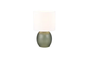 Lampa stojąca Vela Trio 1xE14 10W zielona z białym abażurem.