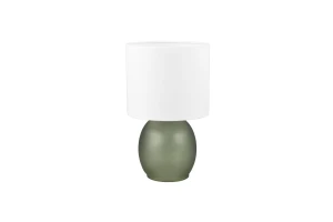 Lampa stojąca Vela Trio 1xE14 10W Zielony Szkło / Tkanina, elegancka lampa stołowa.
