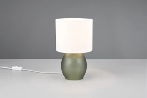 Lampa stojąca Vela Trio 1xE14 10W Zielony Szkło / Tkanina na białym tle.