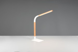 Lampa stojąca Norris Trio 1xLED zintegrowany 7W Biały / Drewno Metal / Drewno na białym tle