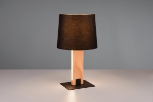 Lampa stojąca Rahul Trio 1xE27 40W Czarny mat Metal / Tkanina na biurku.