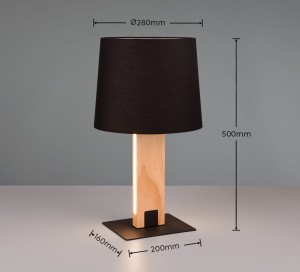 Lampa stojąca Rahul Trio 1xE27 40W Czarny mat Metal / Tkanina