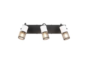 Lampa sufitowa Tosh Trio 3xE14 40W Czarny / Biały Metal z trzema żarówkami.