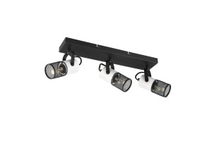 Lampa sufitowa Tosh Trio 3xE14 40W Czarny / Biały Metal z trzema regulowanymi reflektorami.