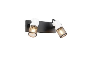 Lampa ścienna Tosh Trio 2xE14 15W Czarny / Biały Metal.