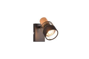 Lampa ścienna Nandini Trio 1xE14 10W Czarny mat Metal/Tkanina