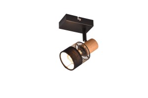 Lampa ścienna Nandini Trio 1xE14 10W Czarny mat Metal / Tkanina