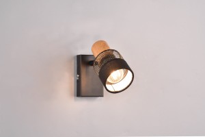 Lampa ścienna Nandini Trio 1xE14 10W Czarny mat Metal / Tkanina.