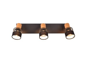 Lampa sufitowa Nandini Trio 3xE14 10W Czarny mat Metal / Tkanina - nowoczesne oświetlenie sufitowe.