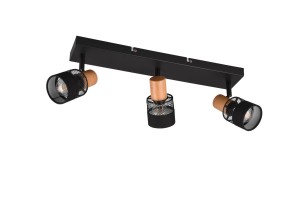 Lampa sufitowa Nandini Trio 3xE14 10W Czarny mat Metal / Tkanina.