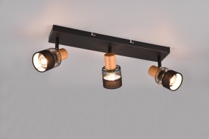 Lampa sufitowa Nandini Trio 3xE14 10W Czarny mat Metal / Tkanina.
