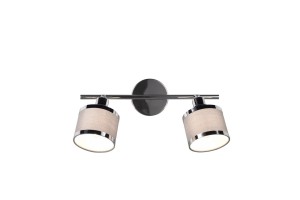 Lampa sufitowa Arosa Trio 2xE14 28W srebrny chrom metal tkanina.