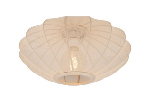 Lampa wisząca Corina Lucide 1xE27 40W Beżowy Tkanina, widok z dołu.