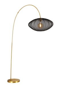 Lampa stojąca Corina Lucide 1xE27 40W Czarny Złoty Tkanina Metal.