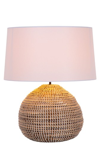Lampa stojąca Maduka 10550/81/43 Lucide 1xE27 40W Czarny / Beżowy Trawa morska / Len
