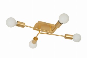 Lampa wisząca Lester Lucide 4xE27 40W złoty mosiądz metal.