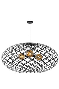 Lampa wisząca Wolfram 21417/99/30 Lucide 3xE27 60W Czarny Metal