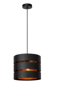 Lampa wisząca Rosas Lucide 1xE27 40W Czarny / Złoty Metal, nowoczesny design.