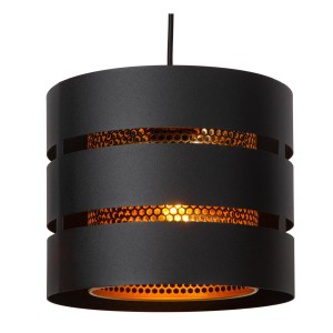 Lampa wisząca Rosas Lucide 1xE27 40W czarno-złota metalowa.