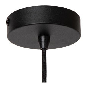 Lampa wisząca Rosas Lucide 1xE27 40W Czarny / Złoty Metal, uchwyt sufitowy.