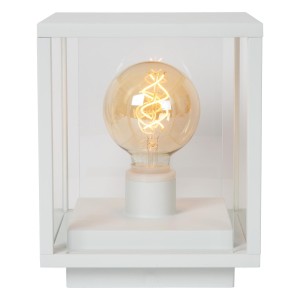 Lampa zewnętrzna Claire Lucide 1xE27 15W Biały Szkło, nowoczesne oświetlenie elewacyjne