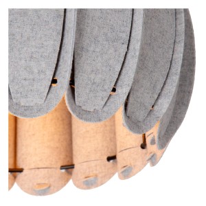 Lampa wisząca Spencer Lucide 1xE27 40W szary czarny filc detal abażuru.