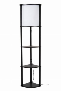 Lampa stojąca Menno Lucide 1xE27 60W Czarny / Beżowy MDF / Bawełna.
