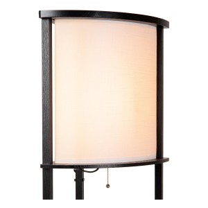 Lampa stojąca Menno Lucide 1xE27 60W Czarny / Beżowy MDF / Bawełna.
