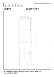 Lampa stojąca Menno Lucide 1xE27 60W Czarny / Beżowy MDF / Bawełna.