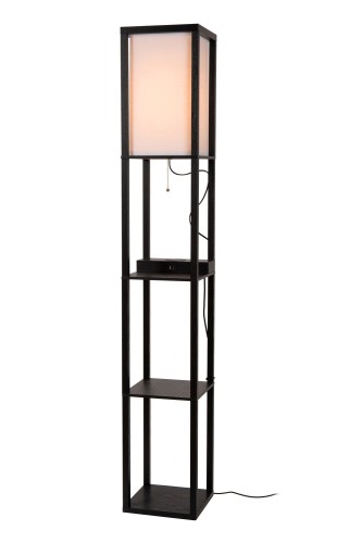 Lampa stojąca Menno 44799/81/30 Lucide 1xE27 60W Czarny / Beżowy MDF / Bawełna