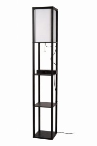 Lampa stojąca Menno Lucide 1xE27 60W Czarny / Beżowy MDF / Bawełna.