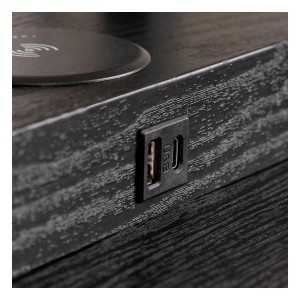Lampa stojąca Menno Lucide 1xE27 60W Czarny z portem USB