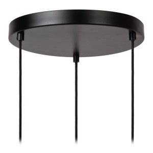 Lampa wisząca Ilona Lucide 3xE27 40W Czarny / Inny Szkło, widok z góry na czarną podstawę z przewodami.