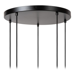 Lampa wisząca Ilona Lucide 5xE27 40W, czarna podsufitka.