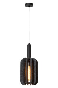 Lampa wisząca Rafal 45492/01/36 Lucide 1xE27 40W Szary / Czarny Filc