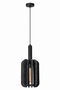 Lampa wisząca Rafal Lucide czarna filcowa 1xE27.