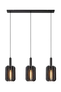 Lampa wisząca Rafal 45492/03/36 Lucide 3xE27 40W Szary / Czarny Filc
