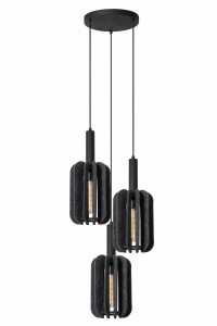 Lampa wisząca Rafal Lucide 3xE27 40W Szary Czarny Filc.