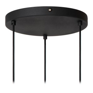 Lampa wisząca Rafal Lucide 3xE27 40W Szary / Czarny Filc, widok z dołu.