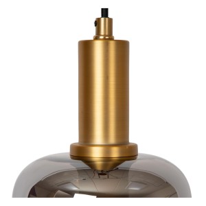 Lampa wisząca Joanet Lucide 1xE27 40W Złoty / Czarny Szkło close-up.
